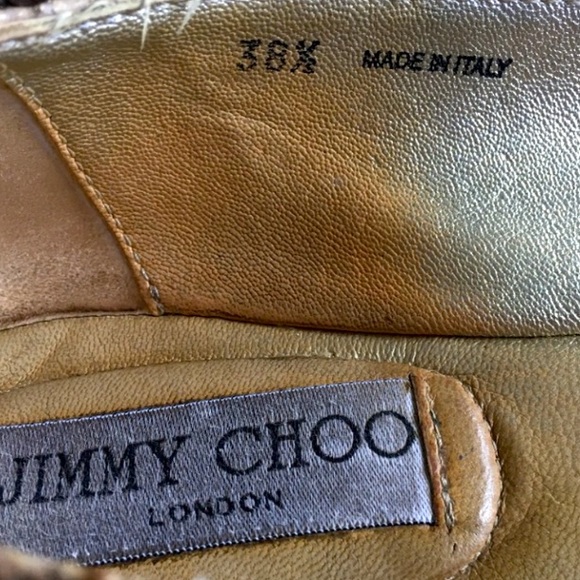 Jimmy Choo 38.5 Gold Metallic Leather Cap Toe Flats - Picture 4 of 8